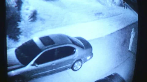 Car thief security video car alarm Stock Footage