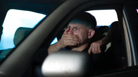 Car thief threatening driver with the gun Stock Photos
