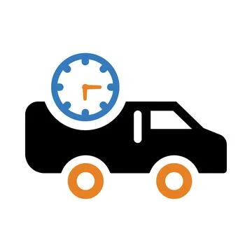 Car, time, watch, clock, fast, on time delivery icon Stock Illustration