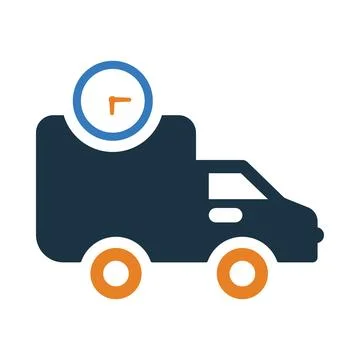 Car, time, watch, clock, fast, on time delivery icon Stock Illustration