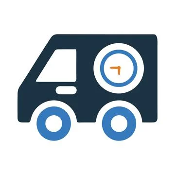 Car, time, watch, clock, fast, on time delivery icon Stock Illustration