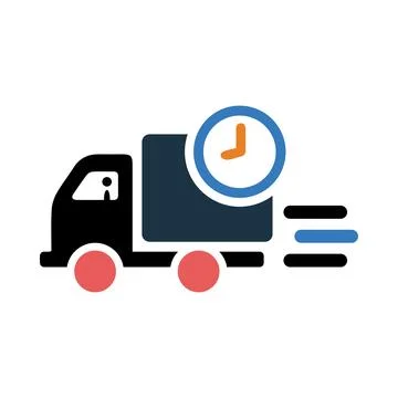Car, time, watch, clock, fast, on time delivery icon Stock Illustration