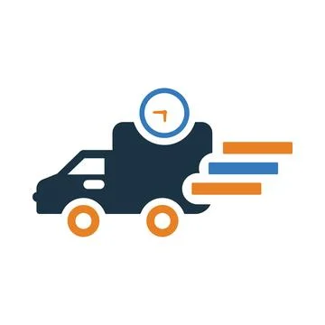 Car, time, watch, clock, fast, on time delivery icon Stock Illustration