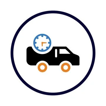Car, time, watch, clock, fast, on time delivery icon Stock Illustration