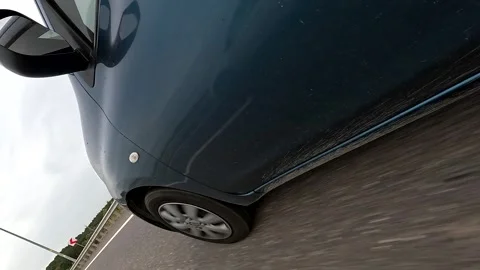 Car Tire Close Up On Asphalt 스톡 동영상 339935999