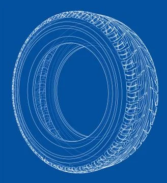Car tire concept. Vector rendering of 3d Stock Illustration