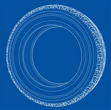 Car tire concept. Vector rendering of 3d Illustrazione stock