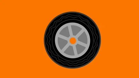 Car tire rotating 2D animation | Stock Video | Pond5