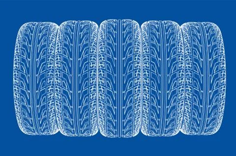 Car tires concept Illustrazione stock
