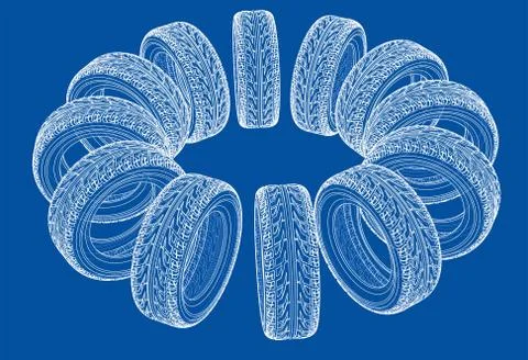 Car tires concept Stock Illustration