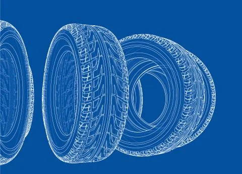Car tires concept Stock Illustration