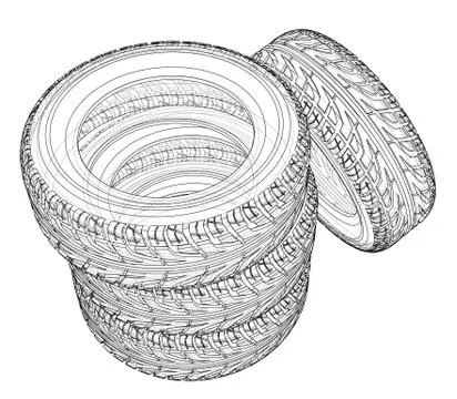 Car tires concept Stock Illustration