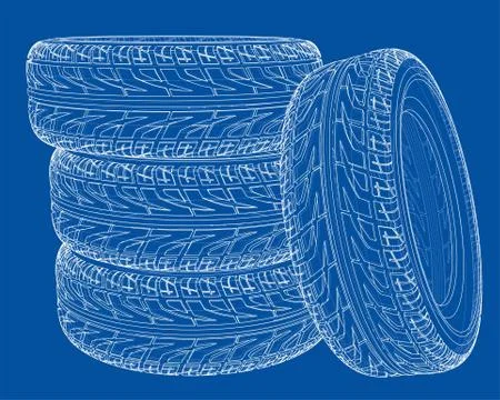 Car tires concept Stock Illustration
