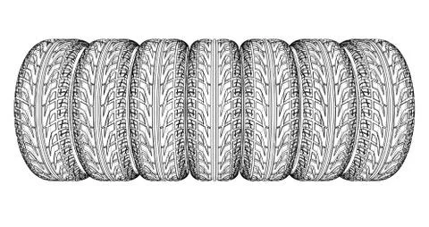 Car tires concept. Vector rendering of 3d Stock Illustration