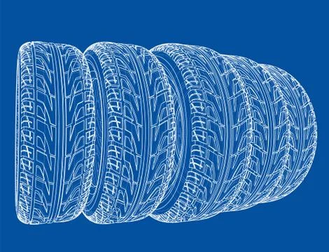Car tires concept. Vector rendering of 3d Stock Illustration