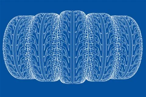 Car tires concept. Vector rendering of 3d Stock Illustration