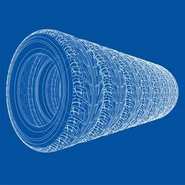 Car tires concept. Vector rendering of 3d Stock-Illustration