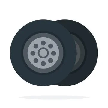 Car tires vector flat isolated Stock Illustration