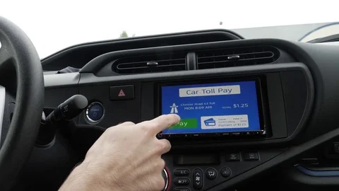 Car Toll Pay Directly From Inside The Car Stock-Footage 81095342