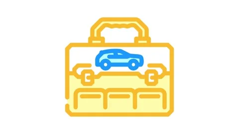Car tool kit accessory color icon animation Stock Footage 327259161
