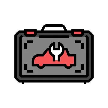 Car tool kit accessory color icon vector illustration Stock Illustration