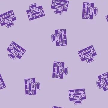 Car tool kit accessory glyph vector seamless pattern Stock Illustration