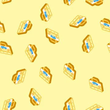 Car tool kit accessory isometric icon seamless pattern Stock Illustration
