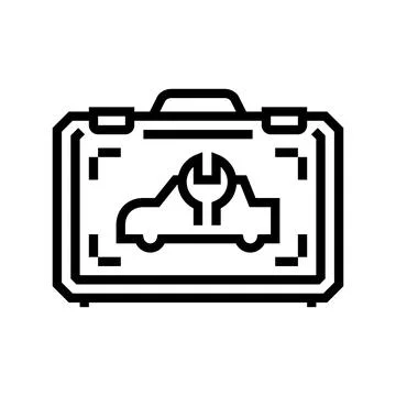 Car tool kit accessory line icon vector illustration Stock Illustration