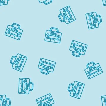 Car tool kit accessory line vector seamless pattern Stock Illustration