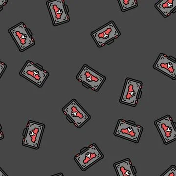 Car tool kit accessory vector seamless pattern Stock Illustration