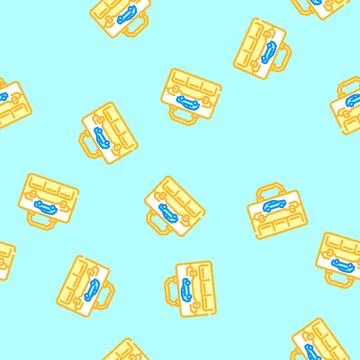 Car tool kit accessory vector seamless pattern Stock Illustration