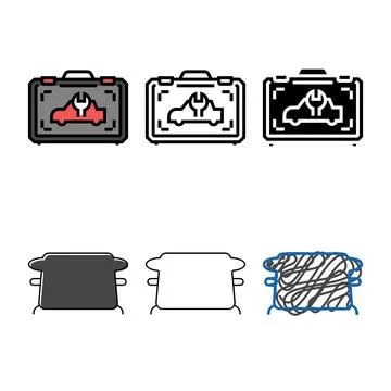 Car tool mix kit accessory color icon vector Stock Illustration