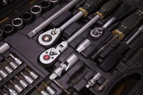 Car tool set Stock Photos