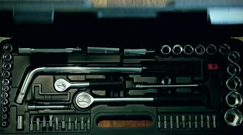 Car tools box open-close Stock Footage