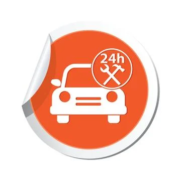 Car with tools icon orange label Illustrazione stock