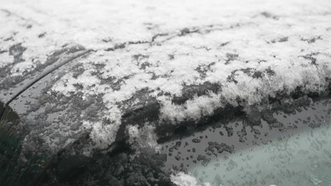 A car top covered in snow in winter. Stock Footage 147226404