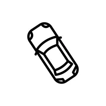 Car top view, linear icon. Line with editable stroke Stock Illustration