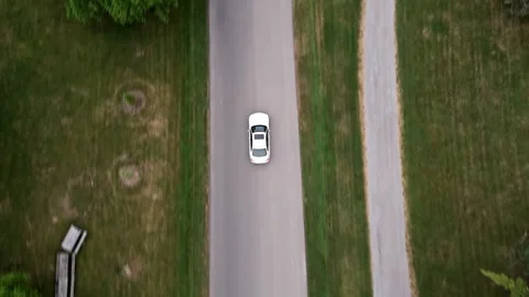 Car topdown aerial Video stock 317430726