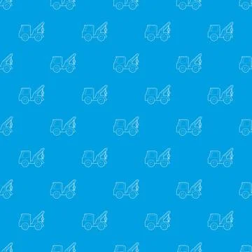 Car towing truck pattern vector seamless blue イラスト素材