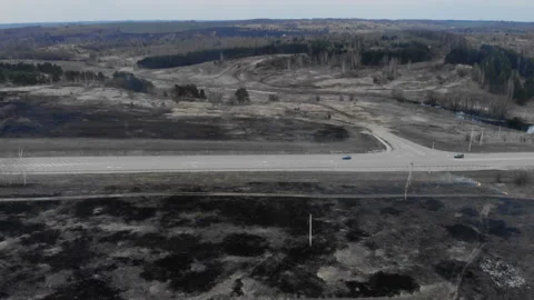 Car track after the fire. Stock Footage 106375797