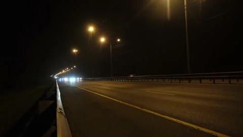 Car track night under the lights. Stock Footage 199603986