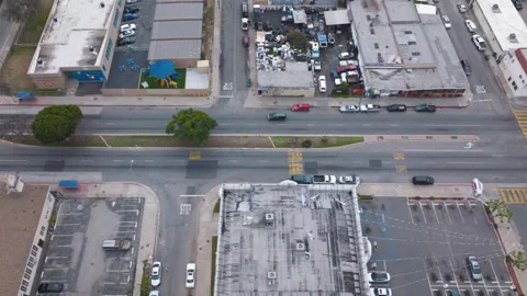 Car Tracking Compton Los Angeles California Drone Aerial Footage Stock-Footage 335262407