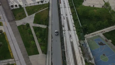 Car tracking with drone Stock Footage 167585197