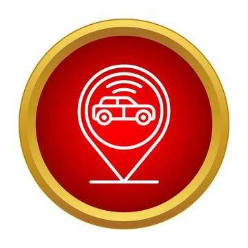 Car tracking gps navigation location pin icon Stock Illustration