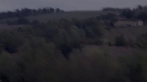 In Car Tracking Shot of Extra Wild Rurale Landscape in Italy, 50fps Slow Motion Stock Footage 345313188
