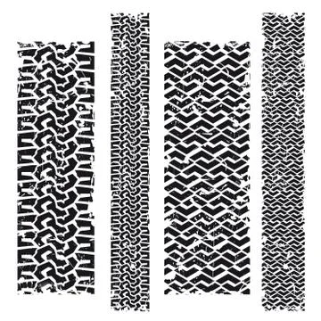 Car tracks on white background Stock Illustration
