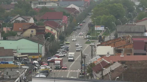 Car traffic in Baia Mare Stock Footage 58311873
