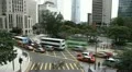 Car Traffic Bus, Hong Kong Island Skyline, Aerial View of Central, Time lapse HD Footage