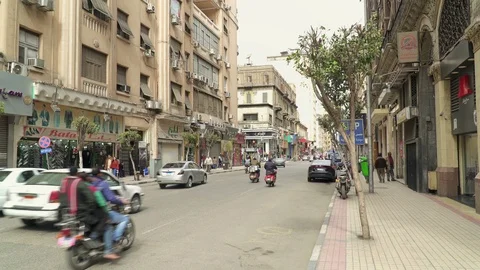 Car traffic in central Cairo, Egypt Stock Footage 126010669