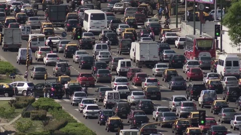 Car traffic in the city Stock Footage 79735594